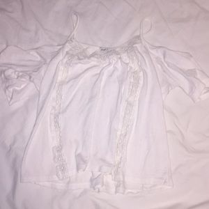 white charlotte russe off the shoulder top